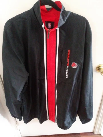 Charlotte Bobcats Adidas Windbreaker Jacket Size L Tall Cover
