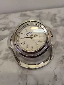 Spinning Gyro Silver Tone Quartz Desk Table Clock Unique - Picture 1 of 5