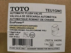 TOTO EcoPower TEU1GNC Automatic Flush Valve Urinal 1.0 GPF 3.8 LPF Chrome - Picture 1 of 4