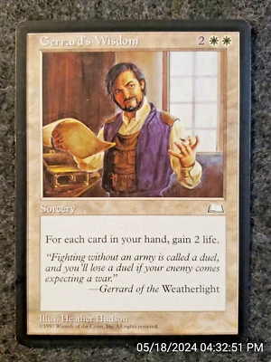 Gerrard's Wisdom Magic The Gathering Weatherlight Near Mint (DS3D1G1) - Image 1 of 4