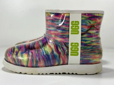 Bota de lluvia UGG clásica transparente mini pixelada al tobillo talla 5 para mujer Foto 1 de 4