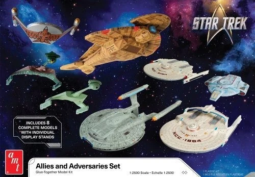 AMT 1/2500 Star Trek Adversaries & Allies Ship Set Plastic Model Kit AMT1443 - Image 1 of 1
