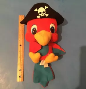 PIRATES PARROT with HAT PLUSH Classic Toy Company 8" Red Parrot PLUSH New - Picture 1 of 1