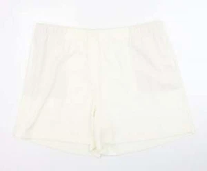 Marks & Spencer Womens Ivory Polyester Blend Sweat Shorts Size 22 Reg Pull On - Picture 1 of 12