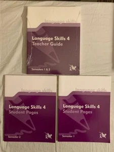 Lot 3 Language Skills 4 Student Pages Semester 1 & 2 & Teacher Guide K12 VG+C! - Picture 1 of 3