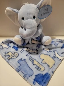Neu mit Etikett Little Beginnings blauer Elefant Baby Sicherheitsdecke Lovey Safari - Bild 1 von 5