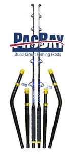 XCALIBER MARINE PAIR OF TROLLING RODS 30-50LB  INCLUDES BENT AND STRAIGHT BUTT - Picture 1 of 7