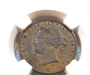 1877-H Jersey 1/24 Shilling Graded NGC MS 63 BN Coin Heaton Mint - Picture 1 of 6
