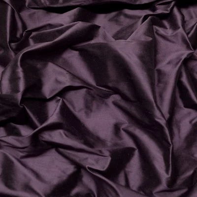 Iridescent Eggplant Purple 100% Shantung Silk Fabric 54" Wide By The Yard SF-128 - Image 1 of 4