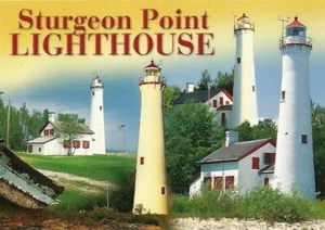Postcard Michigan Harrisville Sturgeon Point Lighthouse Alcona County MINT - Picture 1 of 1
