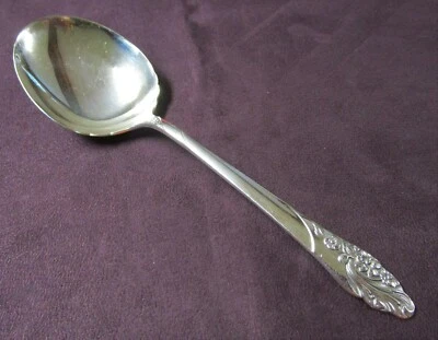 EVENING STAR Baya o Cuchara Grande para Servir 1950 MCM Plateado Sin Monograma  Foto 1 de 3