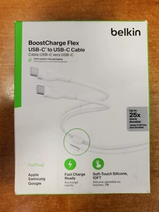Belkin BoostCharge Flex USB-C to USB-C Cable 10 ft. White (2347) E12D - Picture 1 of 6