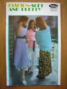 Patons Vintage Knitting Pattern Book-FASHION ~ SOFT & PRETTY - Shawls Dress Vest - Picture 1 of 2