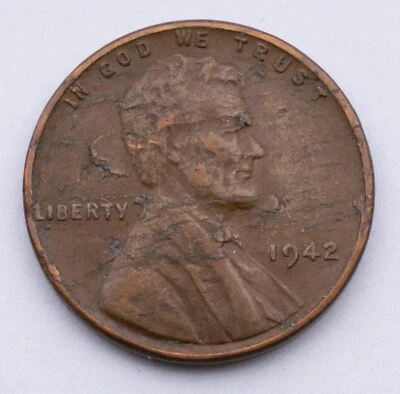1942 1c Multiple Lamination ERROR on both sides Lincoln Wheat Penny - 1 cent - Image 1 of 2
