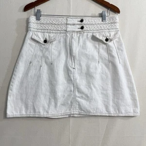 Free People Braided Baby Mini Skirt Ivory Off White Size: 12 - Picture 1 of 8