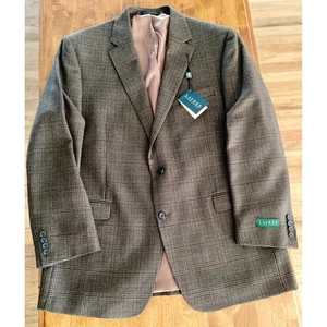 Chaqueta Blazer Lauren Ralph Lauren Para Hombres 46 Larga Oliva Cuadros 100% Lana Nueva con Etiquetas - Imagen 1 de 13