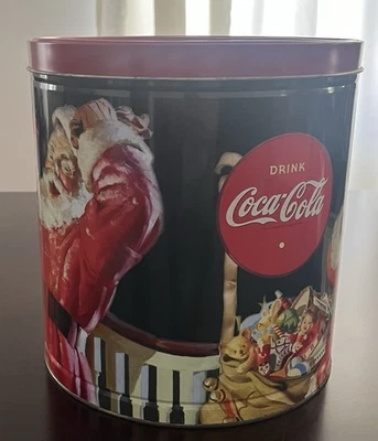SANTA Coca Cola Coke Popcorn Tin Christmas 2014 - Image 1 of 4