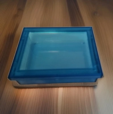 复古 Covergirl 蓝色塑料化妆盒 储物 罕见 — 第 1/4 张图片