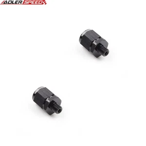NUEVO 2 PIEZAS Aluminio 8AN AN8 Hembra a 1/8" NPT Macho Adaptador de Montaje Recto Negro - Imagen 1 de 9