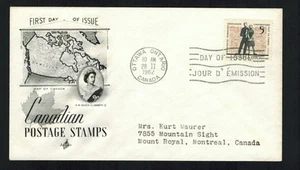 Canada #396, 1962 5¢ Education, Artcaft cachet FDC lettering raised thermal ink - Bild 1 von 1
