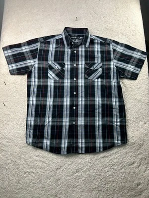 Рубашка Beverly Hills Polo Club мужская большая клетчатая с коротким рукавом западные карманы - Изображение 1 из 4