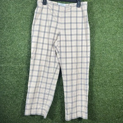 Brooks Brothers Pants Womens 10 Trouser Plaid Tan Vintage - Image 1 of 4