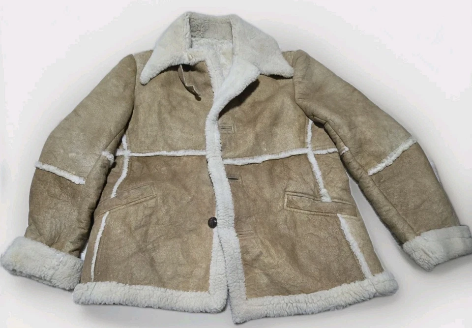 Vintage Sears Sheep Skin Jacket Inside Wool Sz 46 Reg - Image 1 of 4