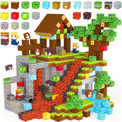 100Pcs/Set Minecraft Magnetic Building Blocks Children Kids Educational Toy GIFT - Image 1 of 4