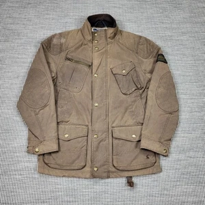 Joules Lockhart Waxed Biker Jacket Size M Brown Canvas Halley Stevensons Wax - Bild 1 von 10