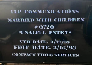 Married With Children Un-Alful Entry TV Television Show Production VHS Tape - Foto 1 di 4