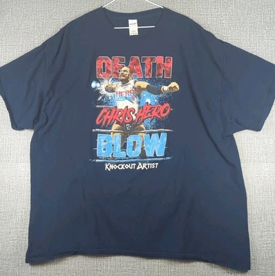 Chris Hero Men's T-Shirt 3XL Death Blow Knockout Artist Navy Blue Wrestling - Image 1 of 4