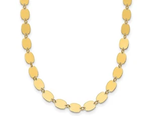 Collar eslabón espejo oro amarillo de 14 K (19 pulgadas) - Imagen 1 de 5