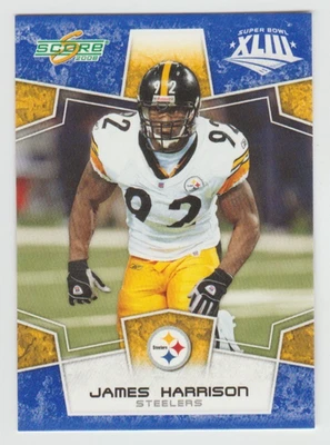 JAMES HARRISON 2008 Score Super Bowl XLIII BLUE #255 Rare Rookie Card SP RC - Image 1 of 2