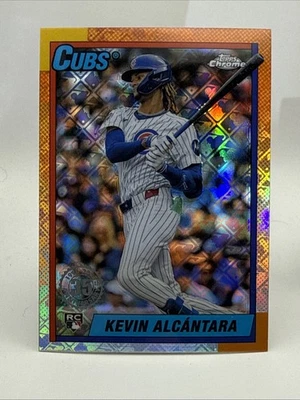 2025 Topps Chrome LogoFractor - 1990 Kevin Alcantara  #90CB-14 Chicago Cubs RC - Image 1 of 2