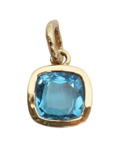 Dije colgante con clip de piedra azul tono oro plata esterlina DNYC - Imagen 1 de 3