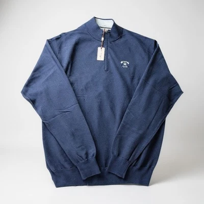 NWT Peter Millar Pullover Mens XXL Navy Cotton Cashmere Knit MOS vs MITS Golf - Image 1 of 4