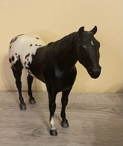 Breyer Stud Spider #66 Appaloosa Stallion Jim Brolin's Horse Model Black White - Picture 1 of 11