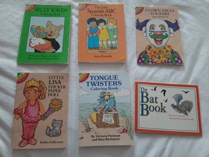 80s Childrens Dover Activity Book Bundle Coloring Stickers Bats Spanish Jokes - Picture 1 of 20
