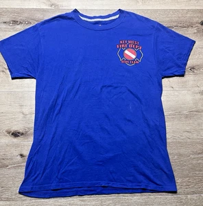 Key West Fire Dept. Dive Team Graphic T-shirt Mens M Blue Crew Neck Short Sleeve - Picture 1 of 13