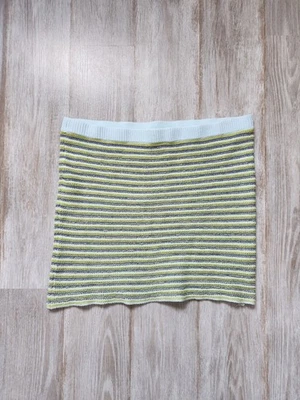 Minifalda de punto apretado a rayas azul verde American Eagle gruesa elástica talla XL Foto 1 de 4