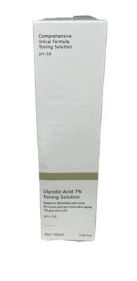 Glycolic Acid 7% Toning Solution Reverses Skin Aging 3.38 oz./100 ml New 157 - Image 1 of 2