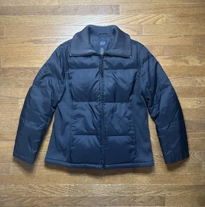 Chaqueta de plumón y plumas Gap para mujer talla grande negra de nailon acolchado abrigo de invierno Y2K - Imagen 1 de 8