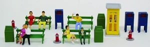 5710 Scène parc 20 personnages et acc. Model Power diorama décor HO 1/87eme - Imagen 1 de 1
