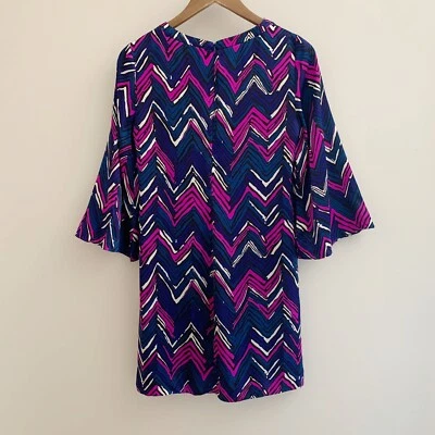 Vestido Alice & Trixie Chevron XS azul seda Foto 1 de 4