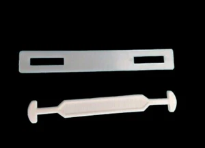 20 Heavy Duty 6.75" Cardboard Box Handles Plastic Carry 45lbs White w/ Backers - Picture 1 of 8