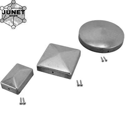 OUM Tappi per pali recinzione in metallo zincato o grezzo per protezione pali recinzione nuovi