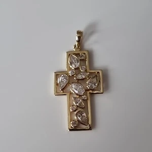 14ct 585 Solid Yellow Gold Cross Pendant Qvc Not 9ct 375 - Picture 1 of 6