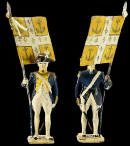  Figurine VERTUNNI    PORTE DRAPEAU  LOUIS XVI  / 8   / antique toy soldier  - Imagen 1 de 2