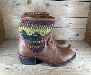FREEBIRD by Steven Cablo Aztec Blanket Ankle Boots Gray Multi Womens US 6 $350 * - Picture 1 of 10