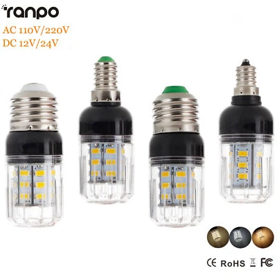 E27 E14 27LEDs 9W LED Corn Bulbs Light 5730 SMD Bright Lamps 220V DC 12V 24V - Image 1 of 4